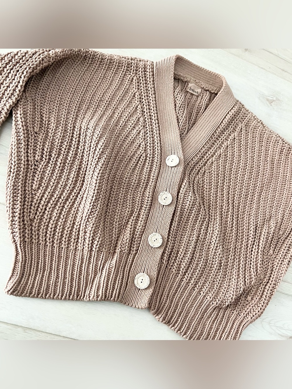 Babaa Cardigan No18 in Fig | No 18 Cotton Knit - Picture 2 of 4